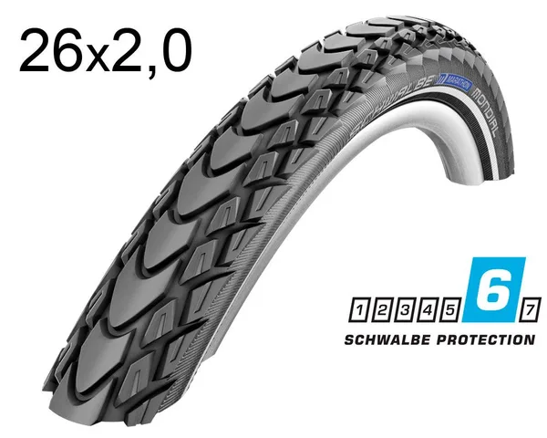 Покрышка 26X2.00 (50-559) Schwalbe Marathon Mondial Dd Evolution Folding B/B-Sk+RT  Hs428 Trsc, 67 EPI Ek