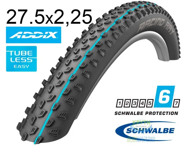 Покрышка 27.5X2.25 650B (57-584) Schwalbe Racing Ray Evo Snakeskin Tle B/B-Sk Hs489 Addix Spgrip, 67 EPI