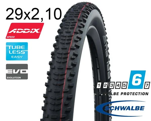 Покрышка 29X2.10 (54-622) Schwalbe Racing Ralph Snakeskin Evolution Tle B/B-Sk Hs490 Addix Speed, 67 EPI