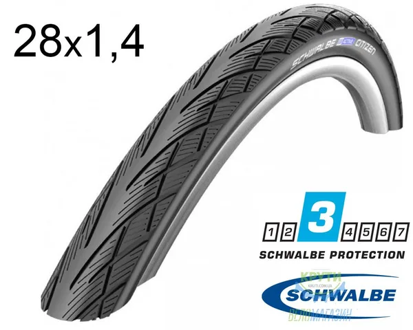 Покришка 28X1.40 (37-622) 700X35C Schwalbe Citizen Hs416 Kevlarguard B/B-Sk+RT  SBC 50 EPI