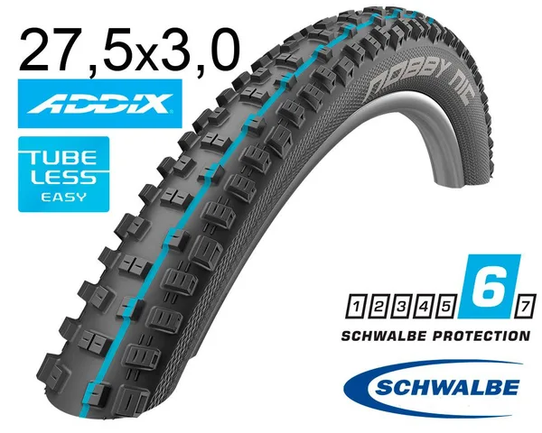 Покришка 27.5X3.00 650B (75-584) Schwalbe Nobby Nic Snakeskin, Tle, Apex, Folding Evolution B/B-Sk Hs463 Addix Spgrip 67 EPI Ek