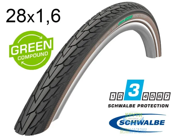 Покришка 28X1.60 700X40C Schwalbe Road Cruiser K-Guard Twinskin B/Co+RT  Hs484 Green, 50 EPI